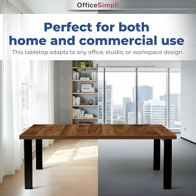 OfficeSimpli 60 x 30 Inch Desk Top Made in USA Replacement Table Top for Sit-to-Stand Adjustable Desk Frame Countertop Workbench for Classroom Home and Office (Desk Top only) - California Walnut