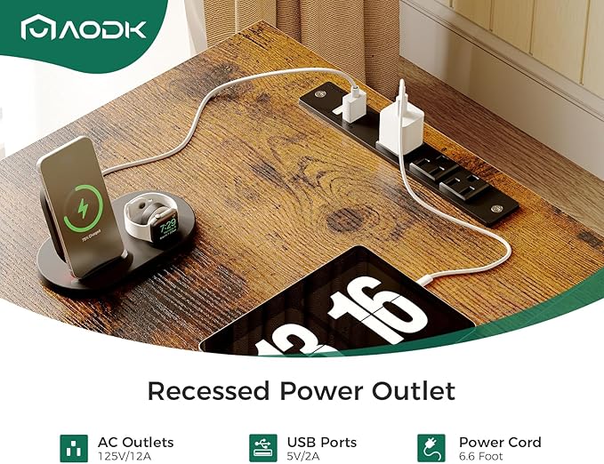 AODK 66 L Shaped Computer Desk 113“ Reversible Home Office Desk with File Cabinet &amp 4 Fabric Drawers Two Person Desk with LED Lights &amp Power Outlet Corner Gaming Desk with Monitor Shelf V