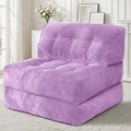 HABUTWAY Folding Sofa Bed Convertible Sleeper Chair Bed with Pillow &amp Handle Foldable Mattress with Back Support Portable Single Couch Comfy Floor Sofa Lounge for Living Room Bedroom(Light Pur