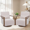 Chifee &amp Vingol 29.72 Swivel Accent Arm Chair Mid Century Modern Living Room Chair Set of 2 with Solid Wood Base &amp ArmrestBeige