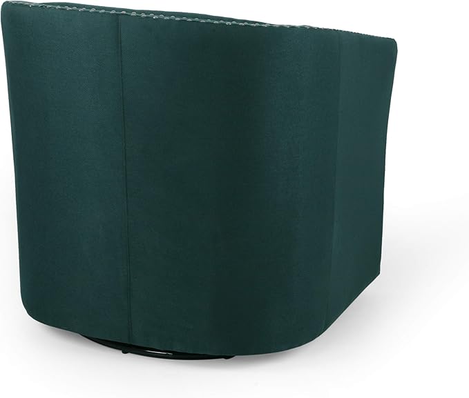 Christopher Knight Home Octavia Contemporary Fabric Swivel Chair Green Black 31.25D x 30.25W x 31.25H in