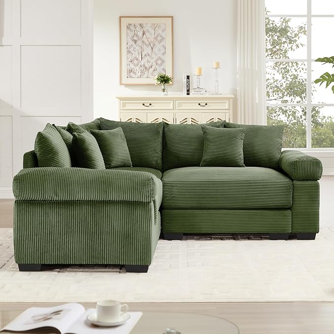 mikibama Modular Sectional Cloud Sofa CouchModern Roomy L-Shaped Corner Couch with Deep SeatConvertible Chenille Corner Sofas for Living RoomBedroomSmall Spaces
