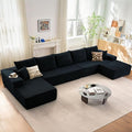 Cloud Modular Sectional Sofa for Living Room167x69.7 Oversized U-Shaped Couch with 7 PillowsBig Comfy Couches SetFluffy Corduroy Sofa with Ottoman &amp ChaiseNo Assembly(BlackLeft-Facing Chaise)