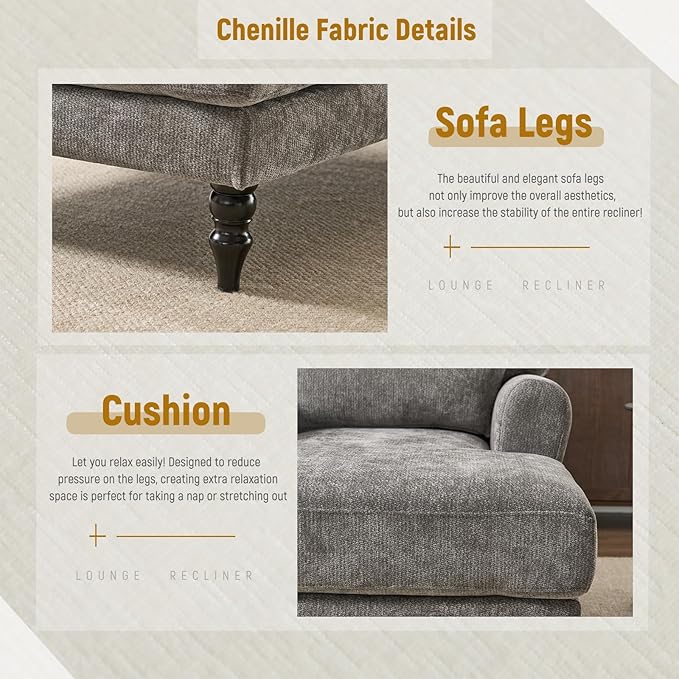 Accent Chair 51'' Modern Armchair for Living Room Upholstered High Back Lazy Sleeper Armchair Recliner for Woman Chaise Lounge Chair Indoor Single Reading Sofa with Wood Legs