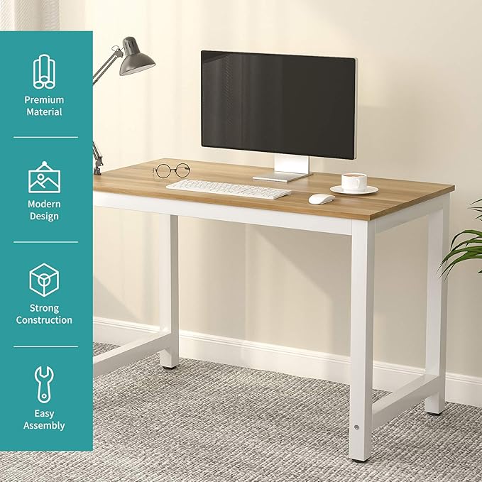 43”Large MDF Computer Office Desk PC Laptop Table Study Work-Station Home Office Furniture Wood