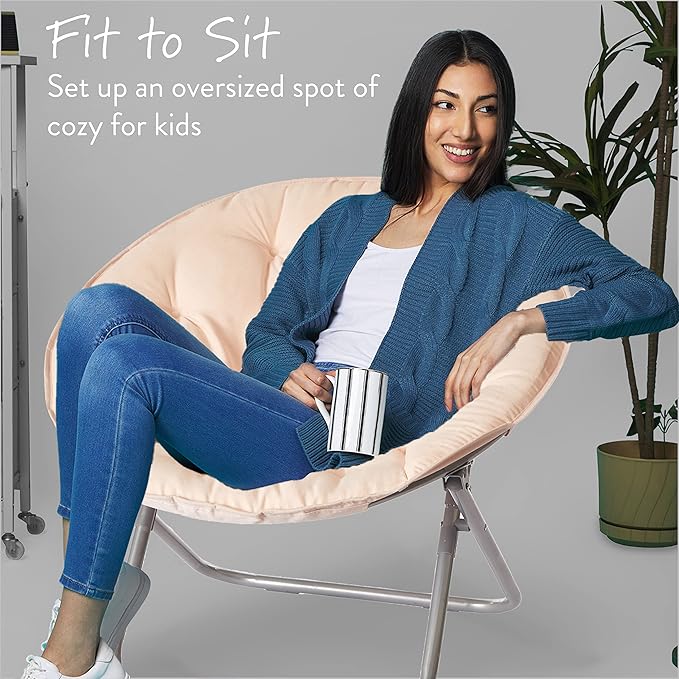Urban Lifestyle Micromink Saucer Chair Peach