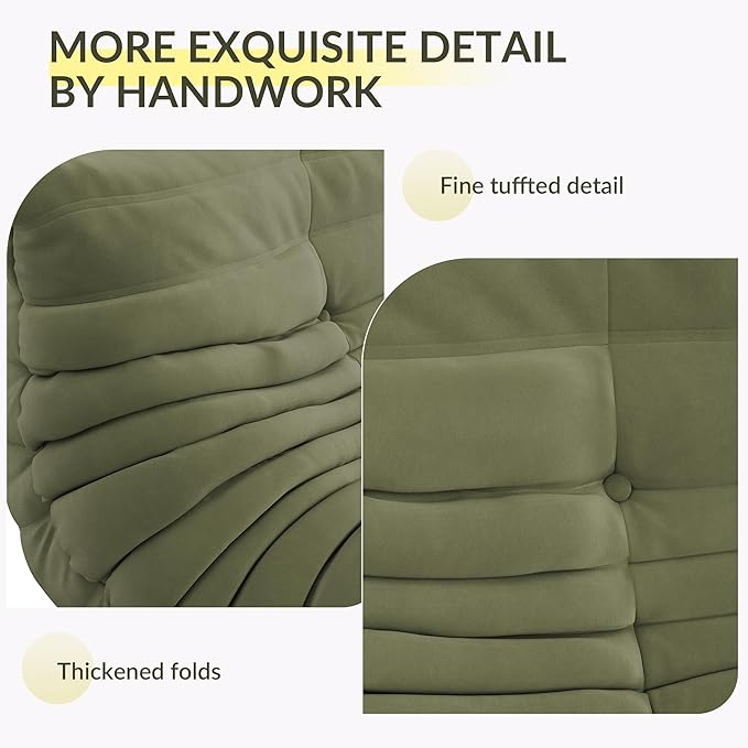 Garvee Bean Bag Couch Oversized Fireside Chair Bean Bag Sofa with Ottoman