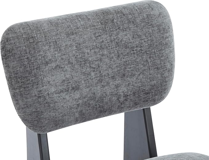 Set of Two Accent Chairs Chairs Living Room Set of 2 - Comfortable Accent Chair with Soft Upholstery Armless chair with Wood Base for Small Spaces Living Room Bedroom (Black+Charcoal Grey)