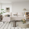 ZeeFu Sectional and Sofa Couches for Living Room - 78'' 3 Seater L-Shaped Modular Couch with Storage Ottoman - Modern Linen Fabric Upholstered Sofa Set for Small Space Apartment Office