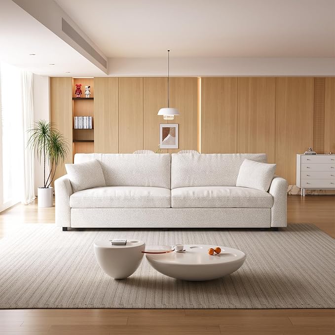 Extra Large Loveseat104.72 Oversized 2 Seater Deep Seat Sofa Cozy Couch Sofa Bed with 2 Pillows &amp Armrests for Living Room &amp Bedroom
