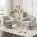 360° Swivel Accent Reading Chair - Chenille Lounge Single Sofa with Storage Modern Club Armchair for Living Room Bedroom &amp Office（Light Gray）