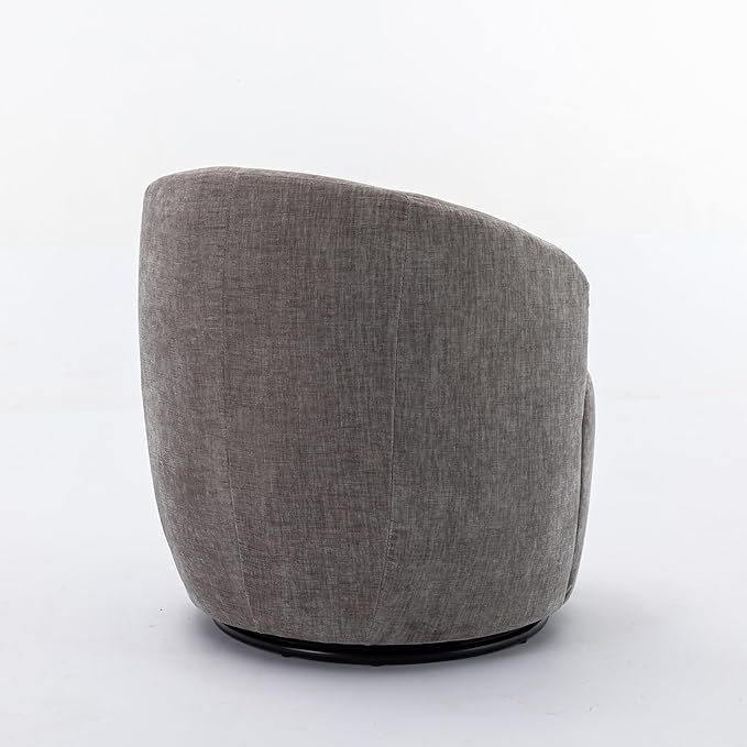 Ball &amp Cast Modern Swivel Accent ChairChenille Upholstered ArmchairSmall Single Sofa with Semi-Circular Backrest for Living Room Bedroom Home OfficeGray
