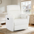 Swivel Rocking Chair Nursery for Adults Swivel Rocker Recliner Glider Barrel Armchair Single Sofa with 2 Pillows for Living Room Bedroom Nursery Beige