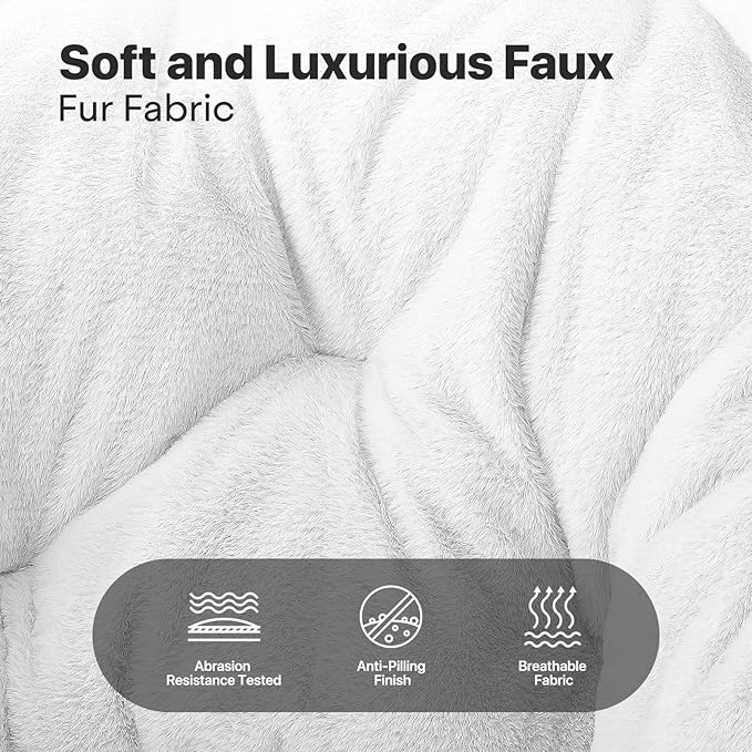 Foldable Oversized Moon Chair Large Soft Lazy Cozy Comfortable Faux Fur Round Saucer Moon Chair for Teens and Adults White