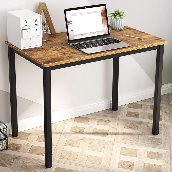 soges 31.5 inches Small Desk Writing Study Worksation for Home Office Computer Desk Rustic Brown YL-AC3-80VB