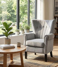 Modern Accent Chair for Living Room Comfy Upholstered Armchair for Bedroom &amp Small Spaces Mid Century Lounge Reading Chair for Office(Grey)