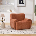 Chenille Oversized Armchair 42 Wide Upholstered Accent Chairs with Ergonomic Design Lazy Comfy Reading Lounge Chair with Deep Seats for Living Room Bedroom Dorms (Orange)