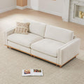 CHITA Super Large Luxury Loveseat Sectional Modular Sofa Down Filled Modern Sofa Deep Seat Comfty Cloud Couch 83 inch Width 2 Seat Couch Solid Wood Leg Linen
