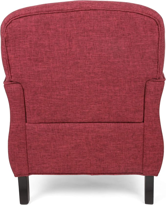Merax Red Accent Chair Fabric Armchair Mid Century Modern Chair Set of 1 Cozy Single Seat Sofa Upholstered Reading Chair for Bedroom Living Room