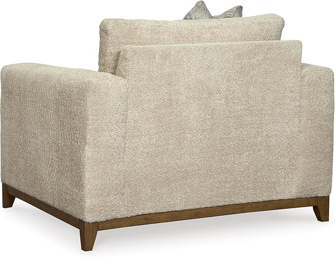 Signature Design by Ashley Parklynn Classic Upholstered Oversized Chair with 1 Accent Pillow Beige