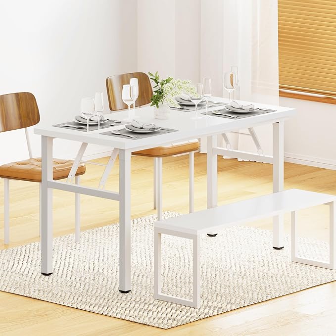 sogesfurniture 39.4 inches Foldable Computer Desk No Assembly Small Collapsible Table Workstation for Home Office Portable Folding Study Table Writing Gaming Desk for Small Spaces White