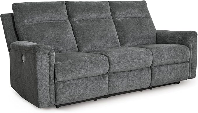 Signature Design by Ashley Barnsana Minimalist Power Reclining Sofa with USB Charging Ports Gray