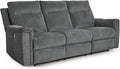 Signature Design by Ashley Barnsana Minimalist Power Reclining Sofa with USB Charging Ports Gray