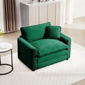 mikibama Luxury Modular Sectional Sofa Chair 45 Inch Modern Corduroy Comfy Cloud Couches for Living Room Office Bedroom Deep Sofa Chair with 1 Toss Pillows Green