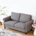 J.C.UP 57'' Loveseat Sofa CouchSmall Couches for Living Room with Linen FabricComfy Upholstered Love Seat Sofa Couches for Bedroom with Solid Wood Legs2 Seater mini Modern Couch for Small Spaces