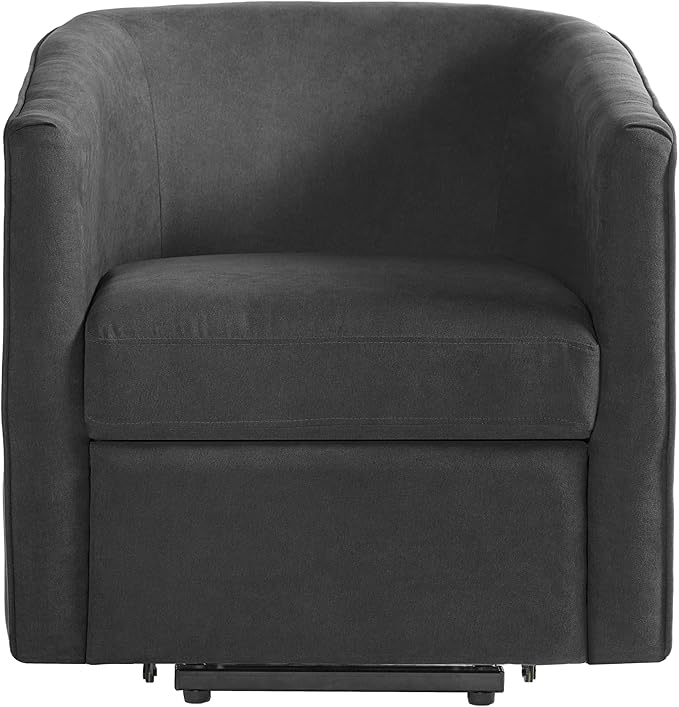 Power Lift Recliner Chair for Seniors Barrel Shape Recliner Chair with Footrest and Side Pocket Curved Armrests Lift Assist Lounge Chair Electric Lift Chair for Living Room (Dark Gray12)