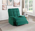 Green Velvet Upholstery Recliner - Modern Luxurious Living Room Chair with Pillowtop Arms