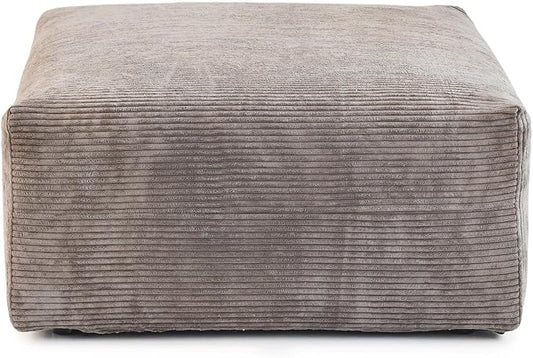 JACH 39.37 Oversized Ottoman Seater for Living Room Deep Seat Extra Sofa Seater Minimalist Chaise Ottoman Modern Corduroy Ottomans for Living Room Apartment Light Brown ﻿