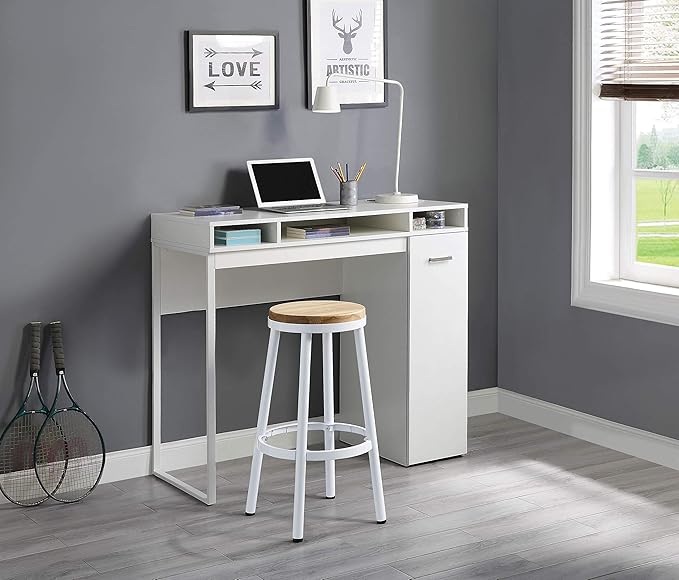 OSP Home Furnishings Ravel Desk with Storage White