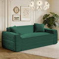 75 Cloud Loveseat Sofa 26 Deep Seat Boneless Couches for Living Room Modern 3 Seater Sofa with Throw Pillows Corduroy Compression Sofa in Box No Assembly Couch for Bedroom Dorm Dark Green