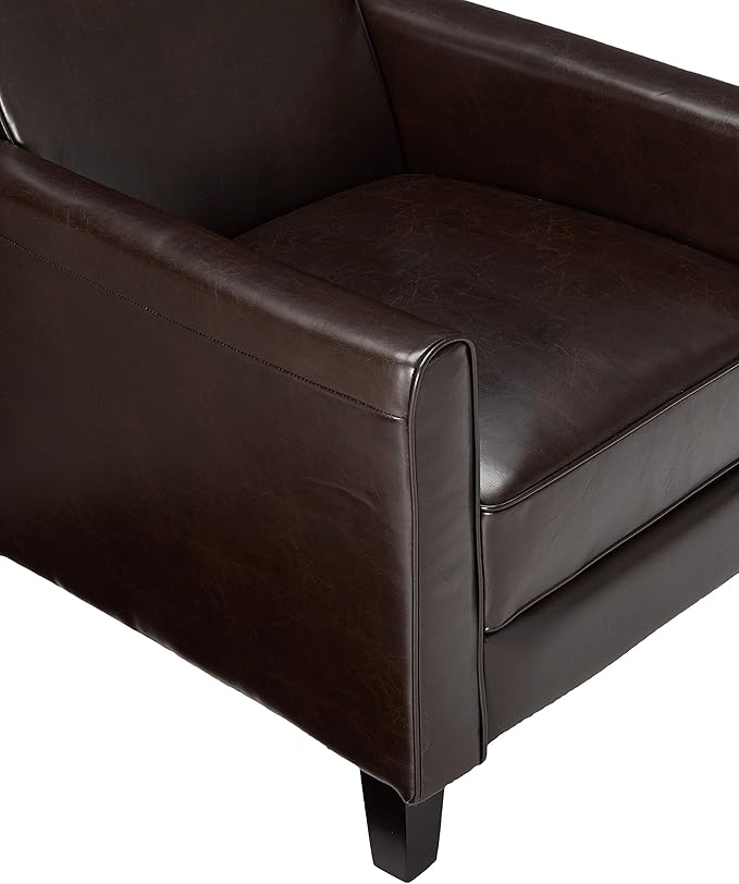 Lucas Leather Recliner Club Chair Brown