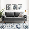 Modway EEI-3764-GRY Valour Performance Velvet Sofa Gray