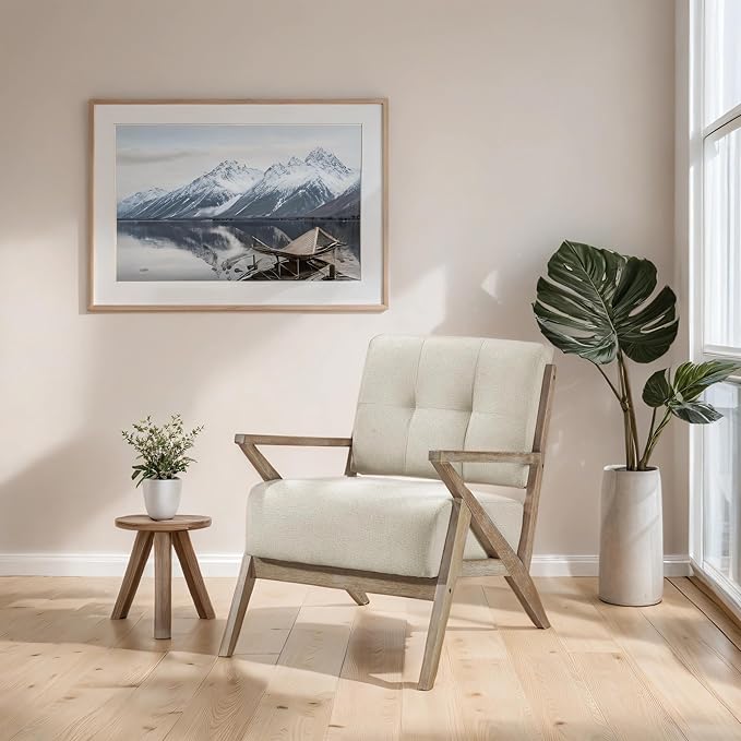 Lexicon Lhasa Fabric Accent Chair Sand Beige