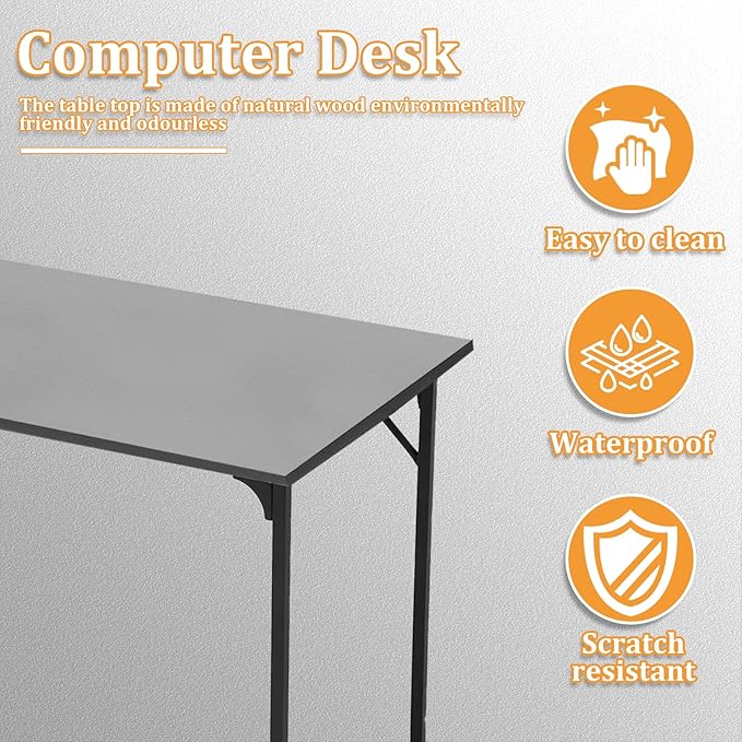 Computer Desk Gaming Desk for Home Office Study Student Writing Desk 48”W x 24”DBlack