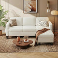 L-Shaped Sectional Sofa with Reversible Chaise Modern Boucle Upholstered Couch with Spring Cushions Comfortable Corner Sofa for Living Room Apartment &amp Small Space