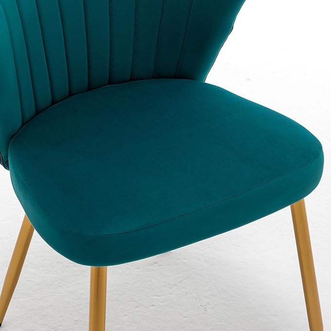 Modern Velvet Accent Chair for Living Room Bedroom Entryway or Small Spaces with Channel-Tufted Design Comfortable and Trendy Armless Seat Greenish Blue