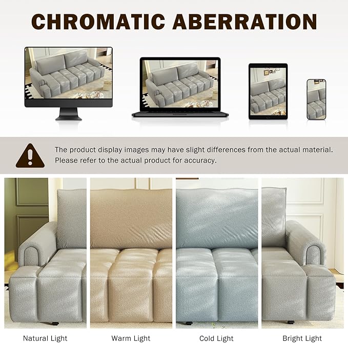 3-in-1 Convertible Sleeper Sofa Bed King Size Pull Out Sofa Bed with Hidden Seat Storage 90 Comfy Teddy Fabric 4-Seater Couch for Living Room Office Apartment (Gray)