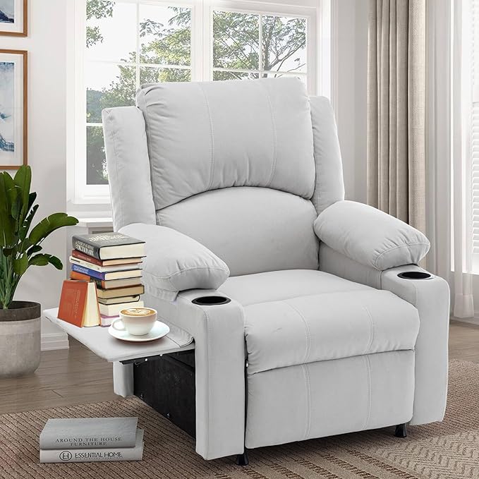 WENTMENT Recliner Chair for Living Room Massage Reading Sofa Adjustable Modern Reclining Chair for Living RoomWhite