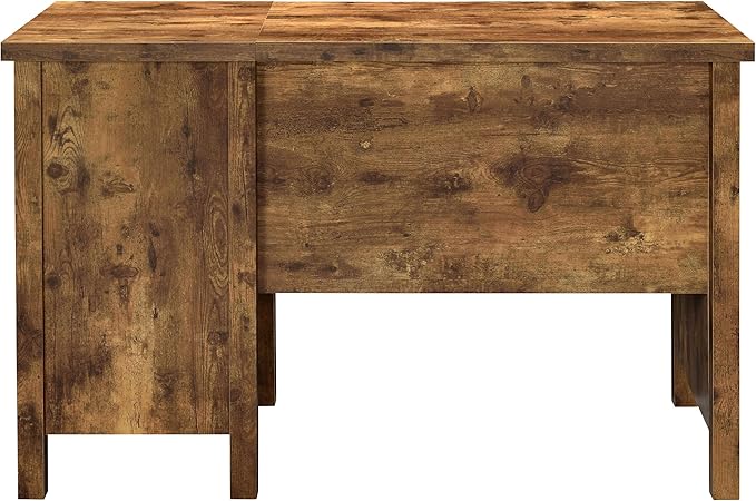 Coaster Home Furnishings - Delwin - Engineered Wood - 47-Inch Lift-Top Computer Desk with Drawers &amp File Cabinet Drawer Without Keyboard Tray Farmhouse Style - Home Office - Rustic Nutmeg - 8812