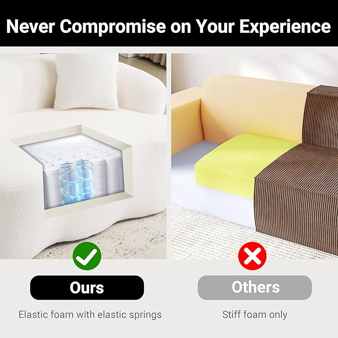 67”Curved Loveseat for Living Room Deep Seat Cloud Loveseat with 2 Throw Pillows Modern Loveseat Adopt Teddy Fabric for Small Spaces The Love Seat Couch No Assembly Needed White Loveseat