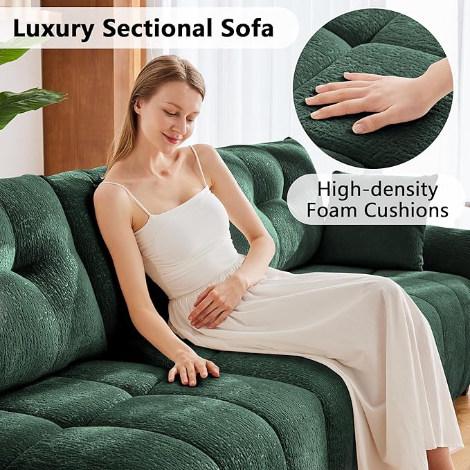 Aoowow Modular Sectional Sofa Chair 47” Modern Chenille Single Seater Sofa Upholstered Sofa Couches for Living Room Bedroom ApartmentGreen