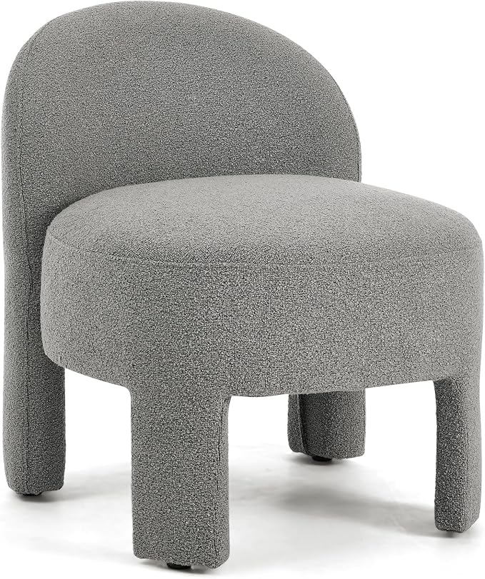 Hoop Gauze Lounge Chair with sof Cushion and backrest Need to be Assembled Suitable for Living room'bedroomldining Room Grey(24.5 28.75 28.75)