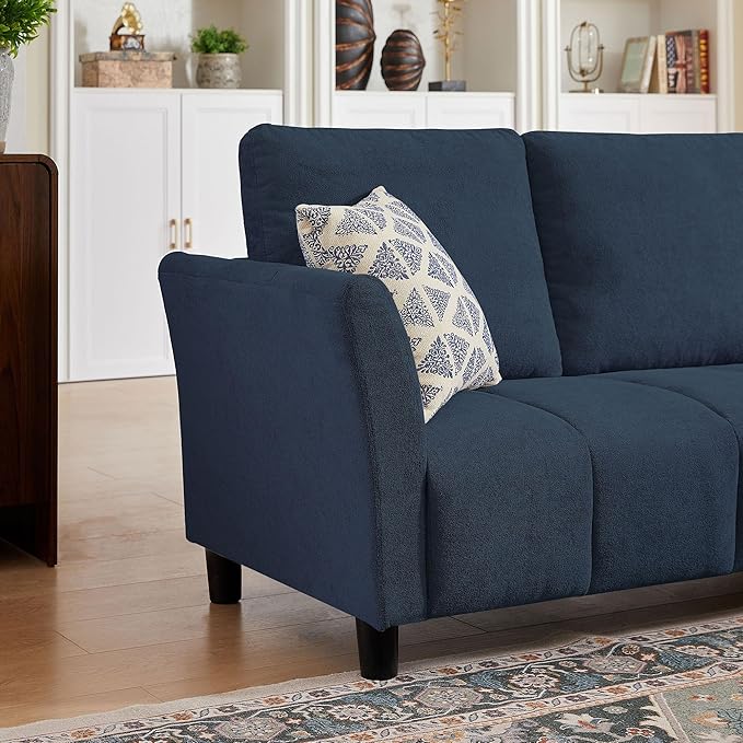 102 L Shape Sectional Couch6 Seat Convertible Modern Corner Sofa Sectional with Removable Covers for Living Room Blue