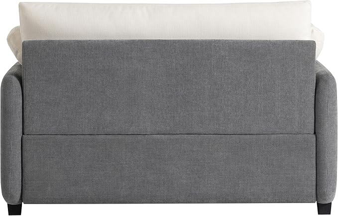Merax Oversized Single Sofa Chair with Wide and Deep Seat Gray Chenille Accent Chair with Color Blocking Modern Upholstered Comfy Armchair with Pillows for Living Room Apartment and Bedroom