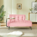 KEIKI 54 2Seat Velvet Loveseat Sofa Couch Rotating Side Table Memory Foam for Feminine Retreat Home Office Style Conscious Glam Seekers Cozy Warm Perfect for Entertaining Refined Design Pink