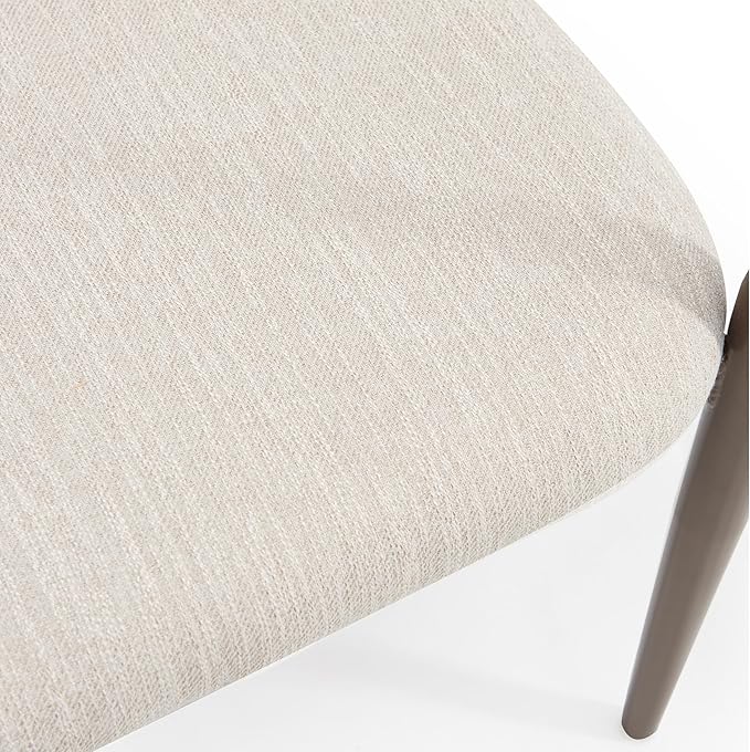 55 Metal Loveseat SetteeModern Upholstered Sofa with Iron FrameUpholstered Plush SeatingBrown Trim &amp Open Backrest Compact Design for Small SpacesLiving RoomBedroomApartmentsLoftsBeige